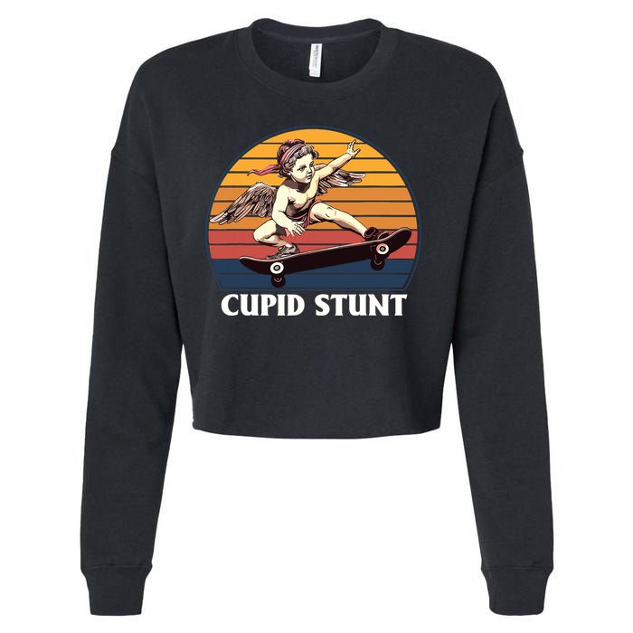 Cupid Stunt Funny Sarcastic Offensive Humor Embarrassing Cropped Pullover Crew