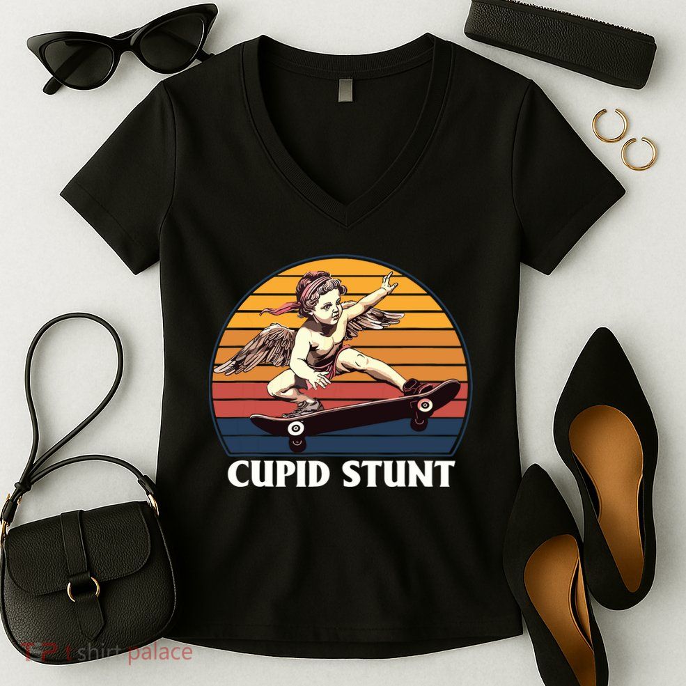 Cupid Stunt Funny Sarcastic Offensive Humor Embarrassing Women's V-Neck T-Shirt