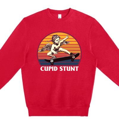 Cupid Stunt Funny Sarcastic Offensive Humor Embarrassing Premium Crewneck Sweatshirt