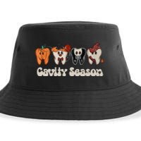 Cavity Season Funny Dental Halloween Teeth Dentist Sustainable Bucket Hat