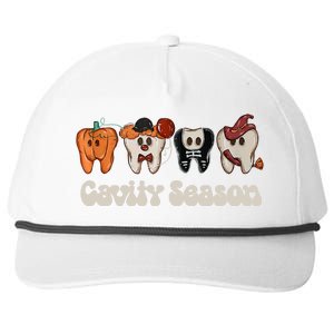 Cavity Season Funny Dental Halloween Teeth Dentist Snapback Five-Panel Rope Hat