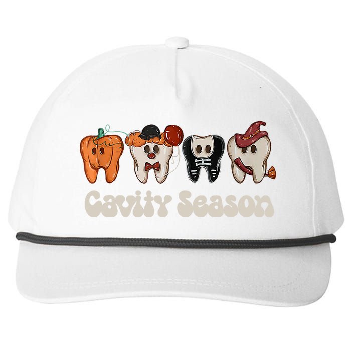 Cavity Season Funny Dental Halloween Teeth Dentist Snapback Five-Panel Rope Hat