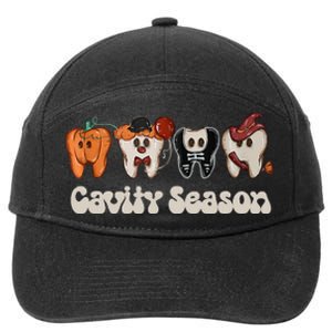 Cavity Season Funny Dental Halloween Teeth Dentist 7-Panel Snapback Hat