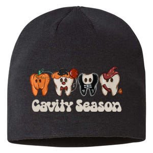 Cavity Season Funny Dental Halloween Teeth Dentist Sustainable Beanie