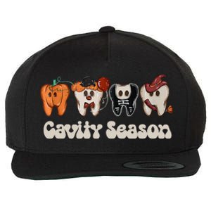 Cavity Season Funny Dental Halloween Teeth Dentist Wool Snapback Cap