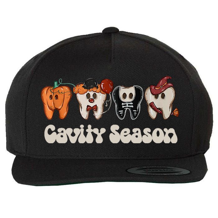 Cavity Season Funny Dental Halloween Teeth Dentist Wool Snapback Cap