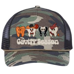 Cavity Season Funny Dental Halloween Teeth Dentist Retro Rope Trucker Hat Cap