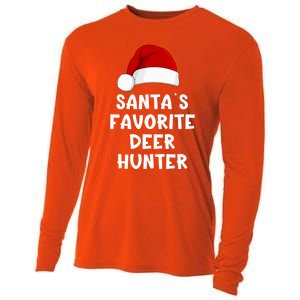 Christmas SantaS Favorite Deer Hunter Funny Xmas Pajama Meaningful Gift Cooling Performance Long Sleeve Crew