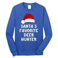 Christmas SantaS Favorite Deer Hunter Funny Xmas Pajama Meaningful Gift Long Sleeve Shirt