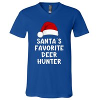 Christmas SantaS Favorite Deer Hunter Funny Xmas Pajama Meaningful Gift V-Neck T-Shirt