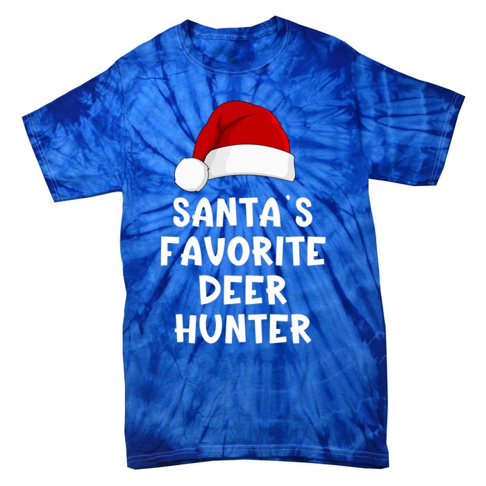 Christmas SantaS Favorite Deer Hunter Funny Xmas Pajama Meaningful Gift Tie-Dye T-Shirt