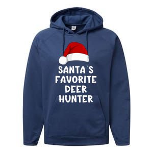 Christmas SantaS Favorite Deer Hunter Funny Xmas Pajama Meaningful Gift Performance Fleece Hoodie