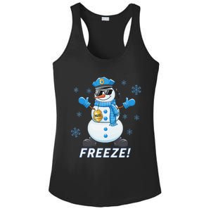 Cop Snowman Freeze Christmas Party Xmas Ladies PosiCharge Competitor Racerback Tank