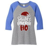 Christmas SantaS Favorite Ho Gift Women's Tri-Blend 3/4-Sleeve Raglan Shirt