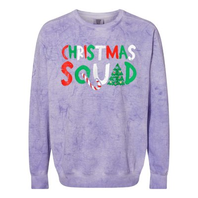 Christmas Squad Family Group Matching Shirts Funny Santa Elf Colorblast Crewneck Sweatshirt