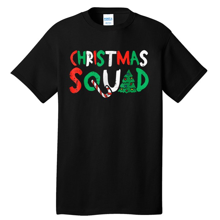 Christmas Squad Family Group Matching Shirts Funny Santa Elf Tall T-Shirt