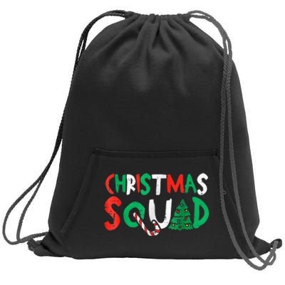 Christmas Squad Family Group Matching Shirts Funny Santa Elf Sweatshirt Cinch Pack Bag