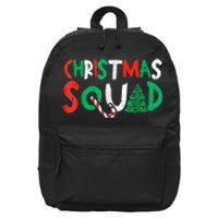 Christmas Squad Family Group Matching Shirts Funny Santa Elf 16 in Basic Backpack