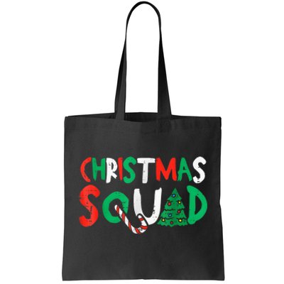 Christmas Squad Family Group Matching Shirts Funny Santa Elf Tote Bag