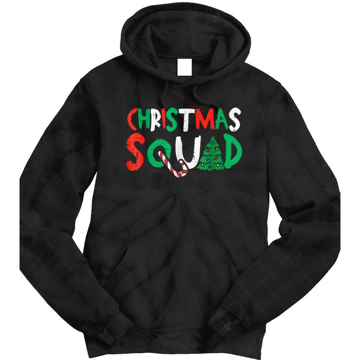 Christmas Squad Family Group Matching Shirts Funny Santa Elf Tie Dye Hoodie