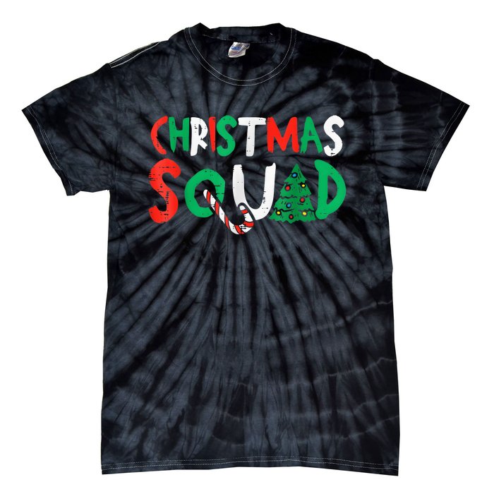 Christmas Squad Family Group Matching Shirts Funny Santa Elf Tie-Dye T-Shirt