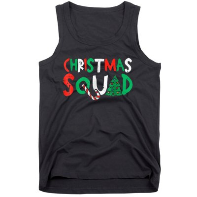 Christmas Squad Family Group Matching Shirts Funny Santa Elf Tank Top