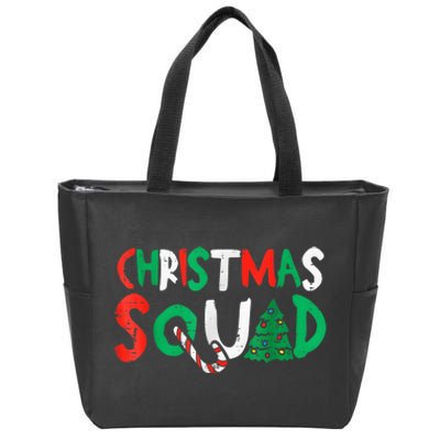 Christmas Squad Family Group Matching Shirts Funny Santa Elf Zip Tote Bag