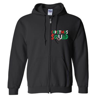 Christmas Squad Family Group Matching Shirts Funny Santa Elf Full Zip Hoodie