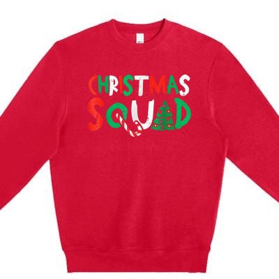 Christmas Squad Family Group Matching Shirts Funny Santa Elf Premium Crewneck Sweatshirt