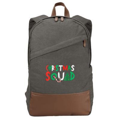 Christmas Squad Family Group Matching Shirts Funny Santa Elf Cotton Canvas Backpack