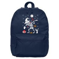 Curling Sports Funny Skeleton Dabbing Curling Halloween 16 in Basic Backpack