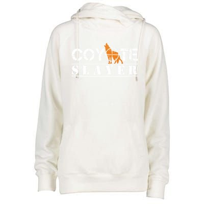 Coyote Slayer Funny Hunting Gift For Coyote Hunters Gift Womens Funnel Neck Pullover Hood