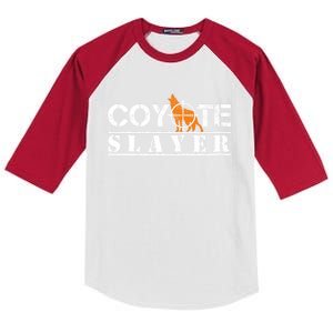 Coyote Slayer Funny Hunting Gift For Coyote Hunters Gift Kids Colorblock Raglan Jersey