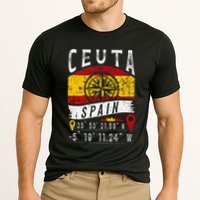Ceuta Spain Flag Gps Coordinates Of Ceuta Cooling Performance Crew T-Shirt
