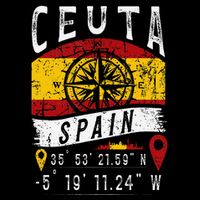 Ceuta Spain Flag Gps Coordinates Of Ceuta Cooling Performance Crew T-Shirt
