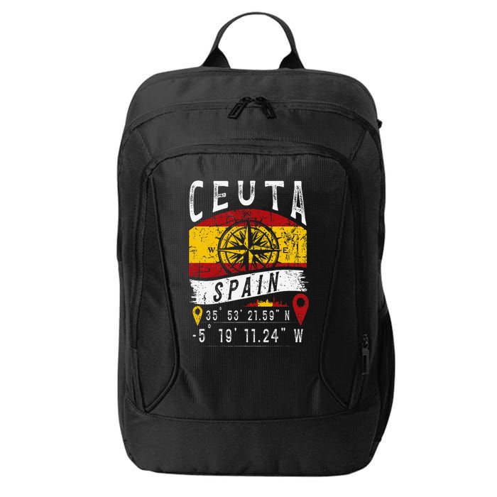 Ceuta Spain Flag Gps Coordinates Of Ceuta City Backpack