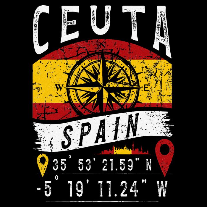 Ceuta Spain Flag Gps Coordinates Of Ceuta Baby Bodysuit