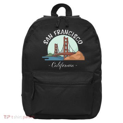 California San Francisco Gift Golden Gate Bridge Souvenir 16 in Basic Backpack