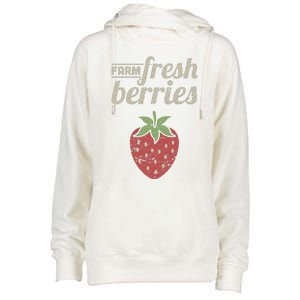 Cute Strawberry Farm Funny Strawberry Farming Womens Funnel Neck Pullover Hood