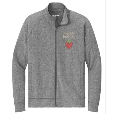 Cute Strawberry Farm Funny Strawberry Farming Stretch Full-Zip Cadet Jacket