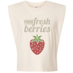 Cute Strawberry Farm Funny Strawberry Farming Garment-Dyed Women's Muscle Tee