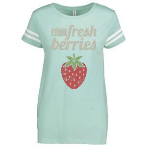 Cute Strawberry Farm Funny Strawberry Farming Enza Ladies Jersey Football T-Shirt