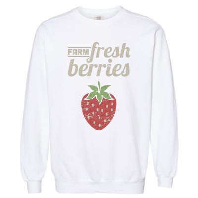 Cute Strawberry Farm Funny Strawberry Farming Garment-Dyed Sweatshirt