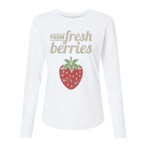 Cute Strawberry Farm Funny Strawberry Farming Womens Cotton Relaxed Long Sleeve T-Shirt