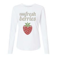 Cute Strawberry Farm Funny Strawberry Farming Womens Cotton Relaxed Long Sleeve T-Shirt