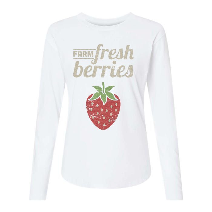 Cute Strawberry Farm Funny Strawberry Farming Womens Cotton Relaxed Long Sleeve T-Shirt