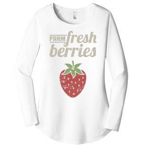 Cute Strawberry Farm Funny Strawberry Farming Women's Perfect Tri Tunic Long Sleeve Shirt