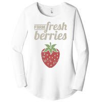 Cute Strawberry Farm Funny Strawberry Farming Women's Perfect Tri Tunic Long Sleeve Shirt