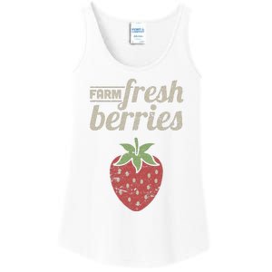 Cute Strawberry Farm Funny Strawberry Farming Ladies Essential Tank