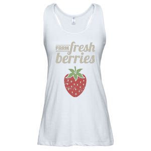 Cute Strawberry Farm Funny Strawberry Farming Ladies Essential Flowy Tank